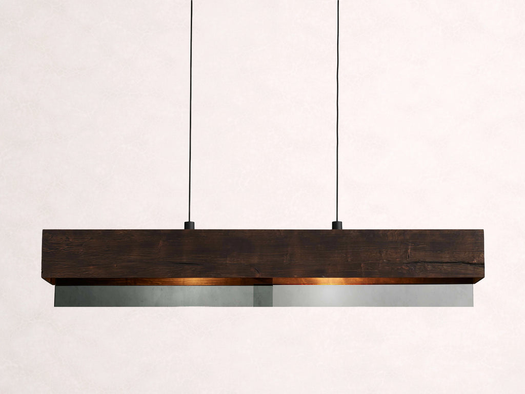 Lena Linear Wood Glass Chandelier 47'' 62