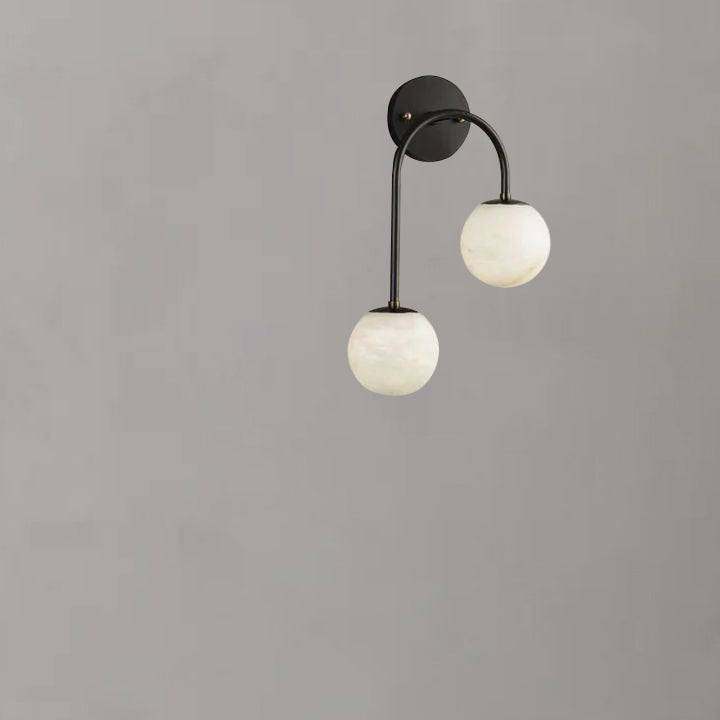 Alabaster Globe Modern Wall Sconce In Bedroom - Yovalighting