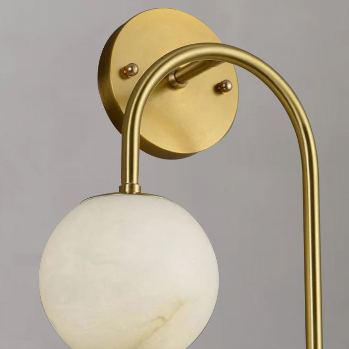 Alabaster Globe Modern Wall Sconce In Bedroom - Yovalighting