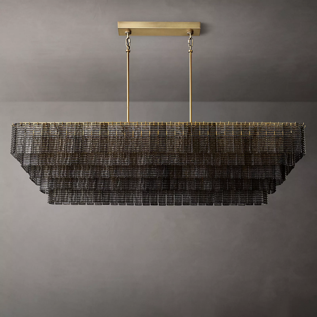 Siren Glass Rectangular Chandelier 77