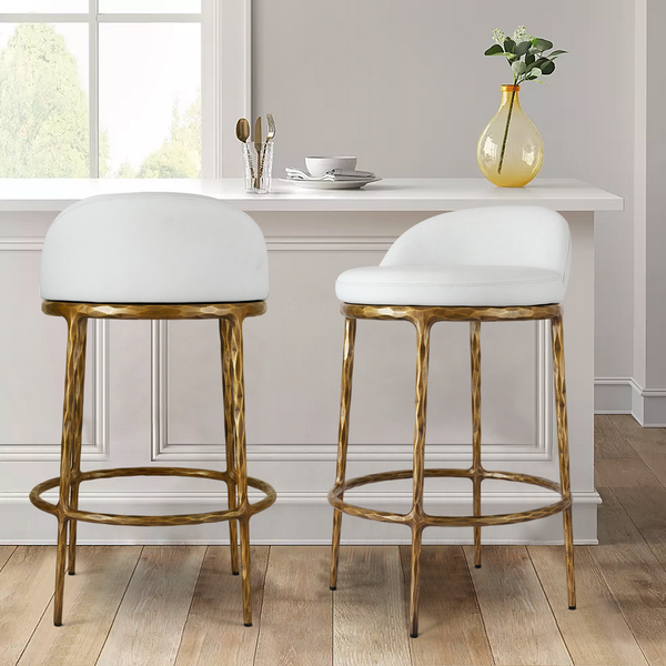 Thaddeus Forged Iron Bar Swivel Counter Stool