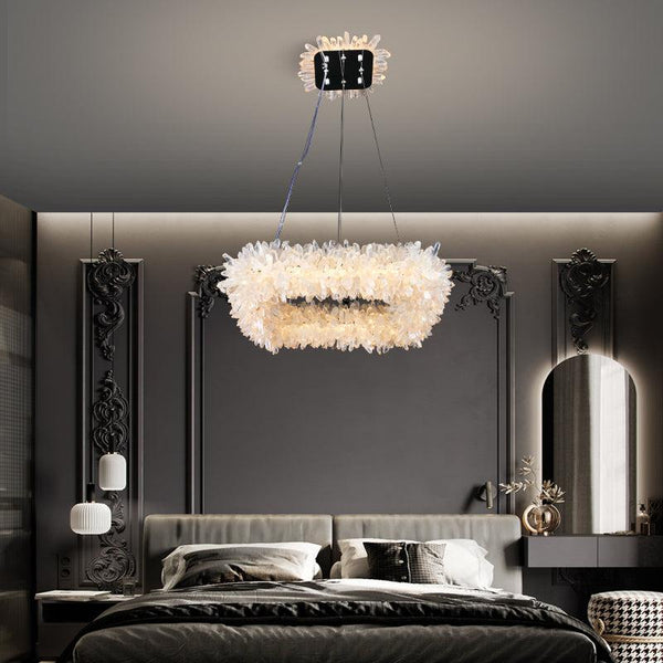 Cervine Square Geode Quartz Crystal Chandelier 24"