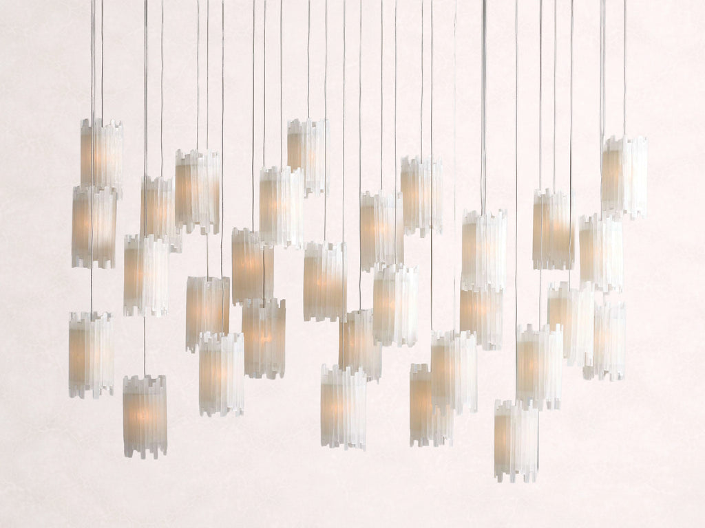 Gianna Rectangular Selenite Stone Chandelier 15 LIGHT 20 LIGHT