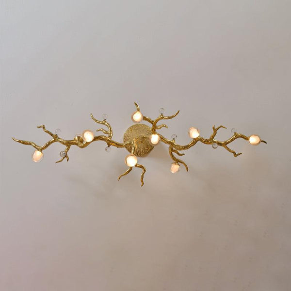 Modern Linear Glass Ball Branch Semi Flush Chandelier