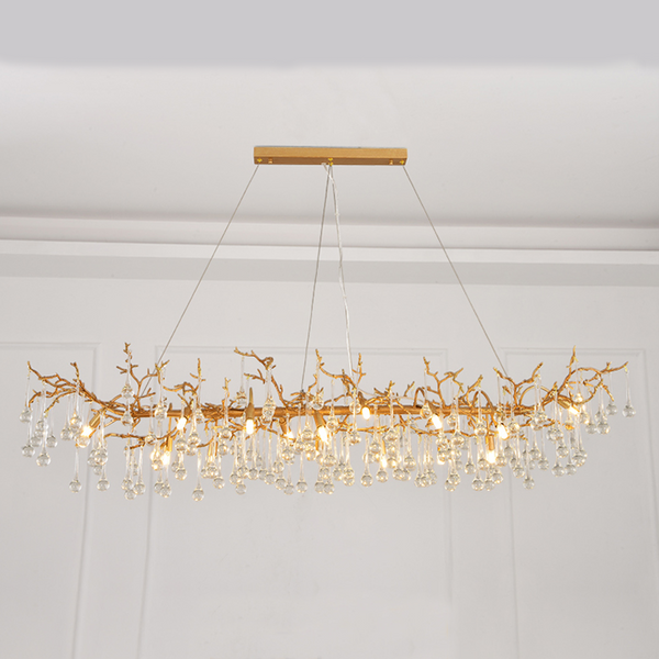 Iris Raindrop Clear Crystal Branch Chandelier