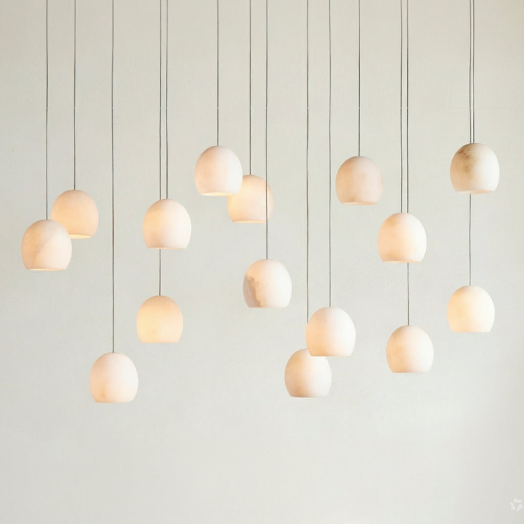 Arica Alabaster Rectangular Chandelier