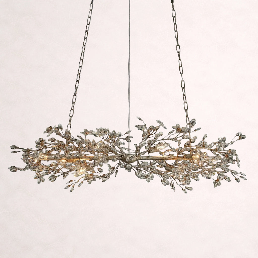 Crystal Flowers Fiore Linear Chandelier