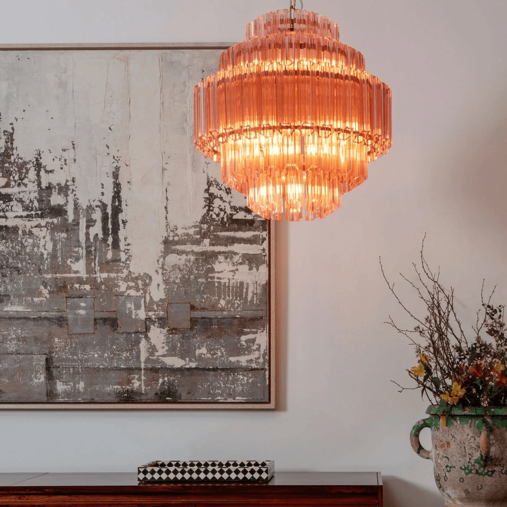Pink Palermo Murano Glass Chandelier