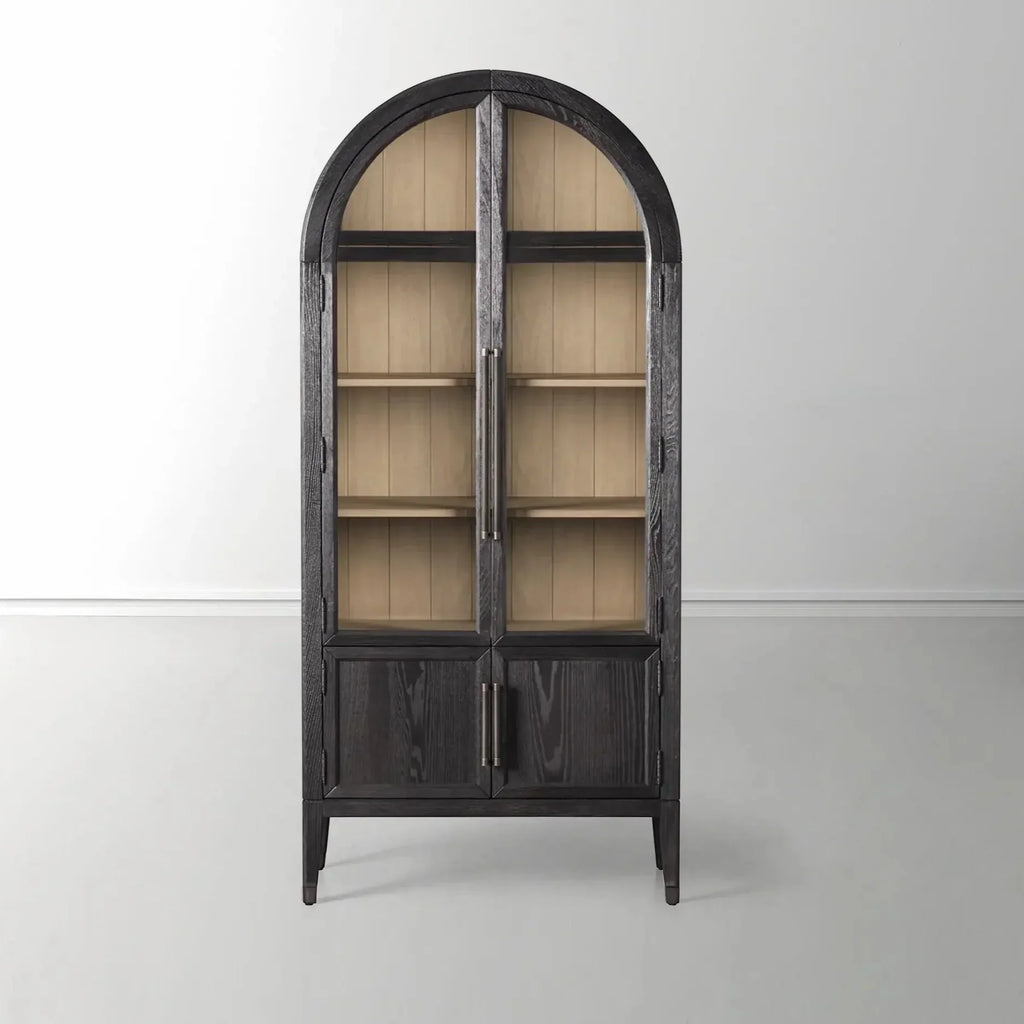 Hattie Glass Accent Cabinet in Oak 36