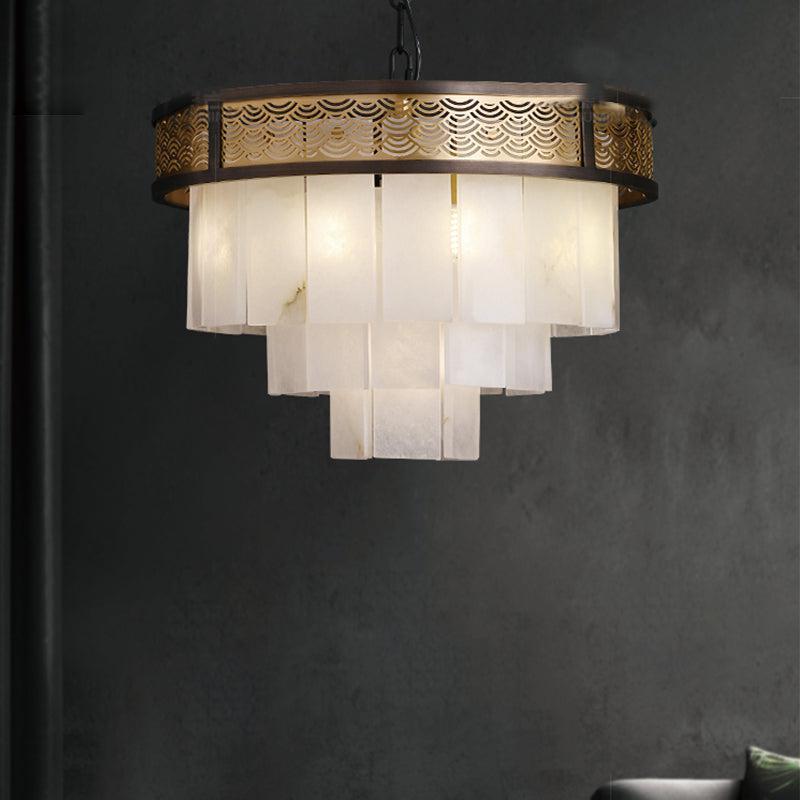 Marble Alabaster Lorry Multi-layer Classic Chandelier - Yovalighting