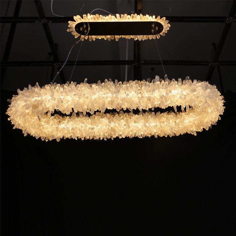 Cervine Oval Clear Geode Quartz Crystal Chandelier 47