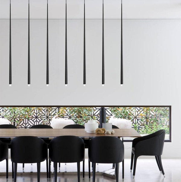 Minimalist Modern Conical Long Chandelier for Dining  Living Room Ceiling Duplex Spiral Staircase