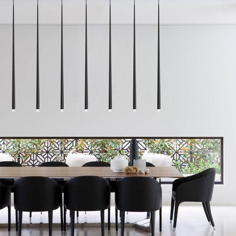 Minimalist Modern Conical Long Chandelier for Dining  Living Room Ceiling Duplex Spiral Staircase