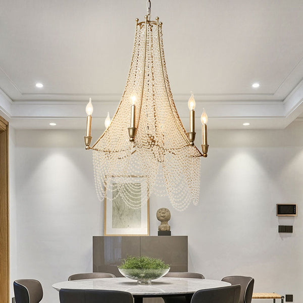Extra Large European Crystal Beaded Chandelier Candle Light for Stairs / Duplex / Villa