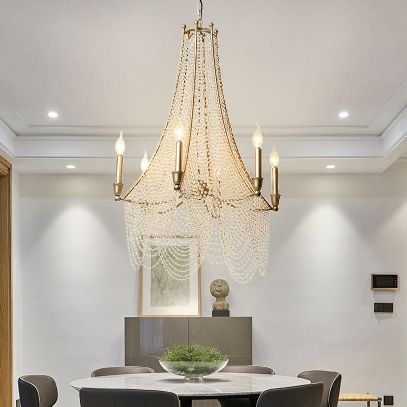 Extra Large European Crystal Beaded Chandelier Candle Light for Stairs / Duplex / Villa