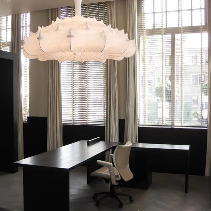 Alien Cloud French Cream Silk Pendant Chandelier with Polygonal Shape and High-Quality Finish for Living Room Bedroom