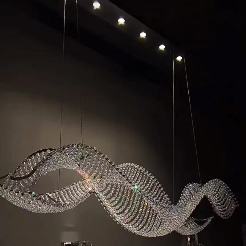 Modern Wavy Crystal Chandelier for Dining Room/Kitchen Island