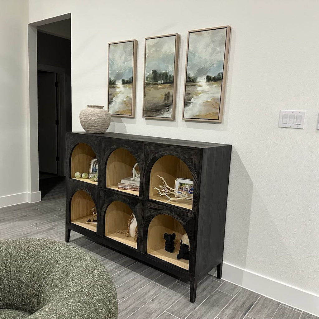 Hattie Arched Storage Cabinet  in Oak 60.75