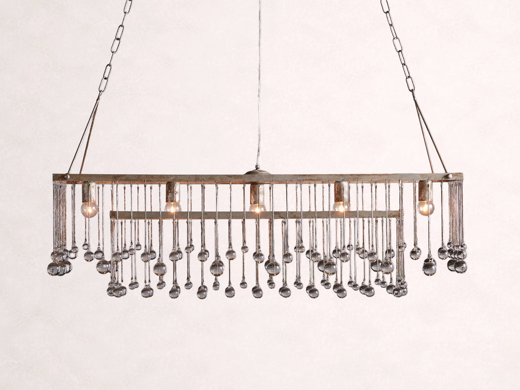 Aubrey Rectangular Chandelier in Silver