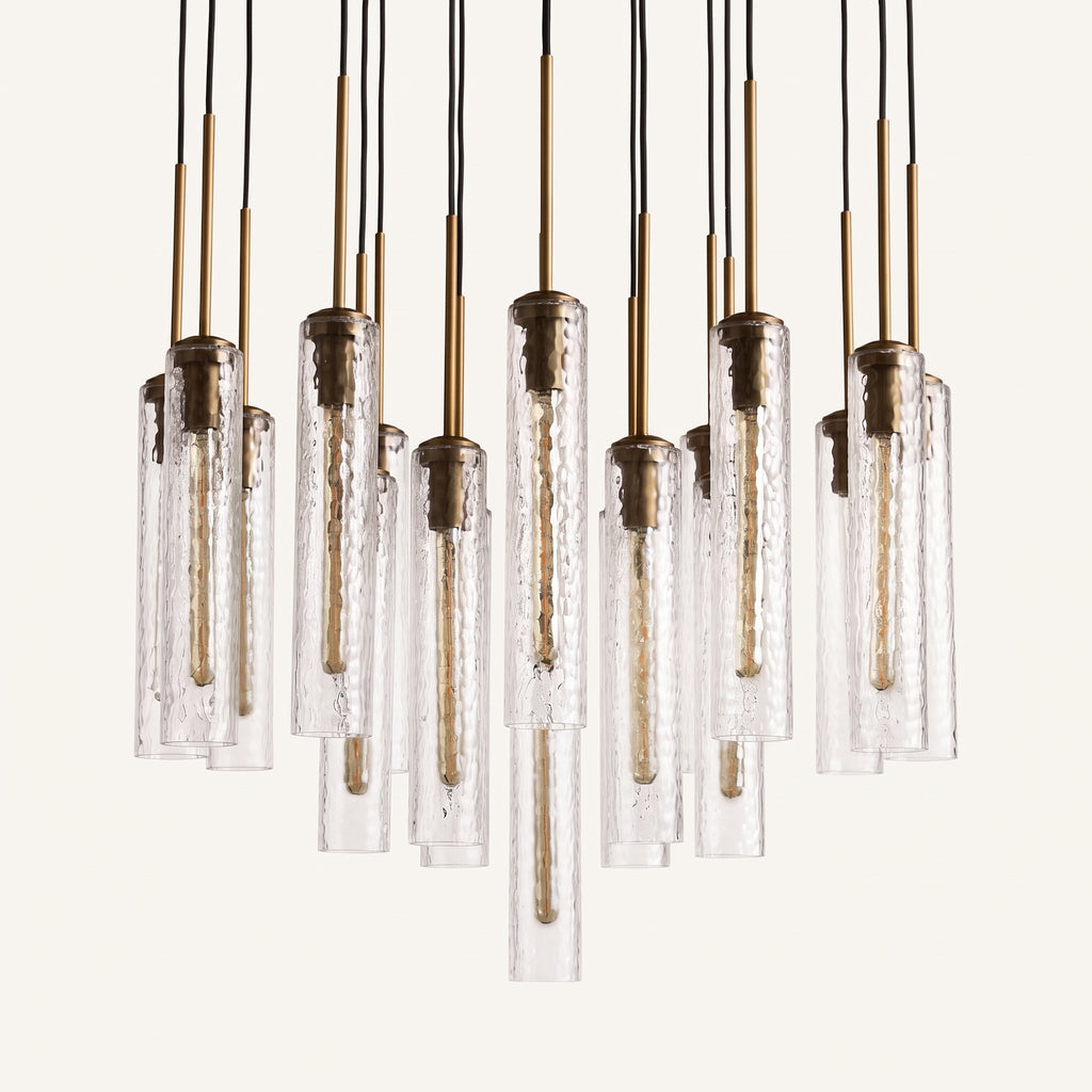 Catalina Hammered Glass Round Chandelier