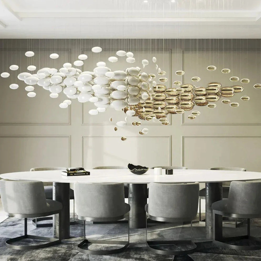 Modern Artistic Golden Dragon Egg Glass Pendant Ceiling Light Fixture for Dining Room
