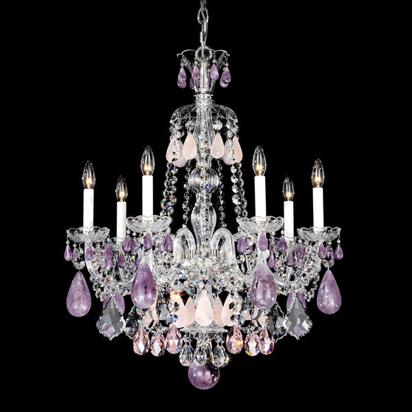 Maria Classic Green Purple Luxury Rock Crystal Chandelier