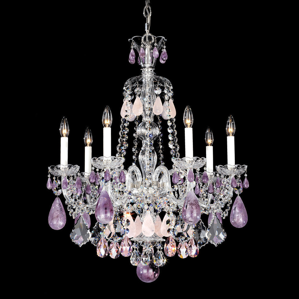Maria Classic Green Purple Luxury Rock Crystal Chandelier