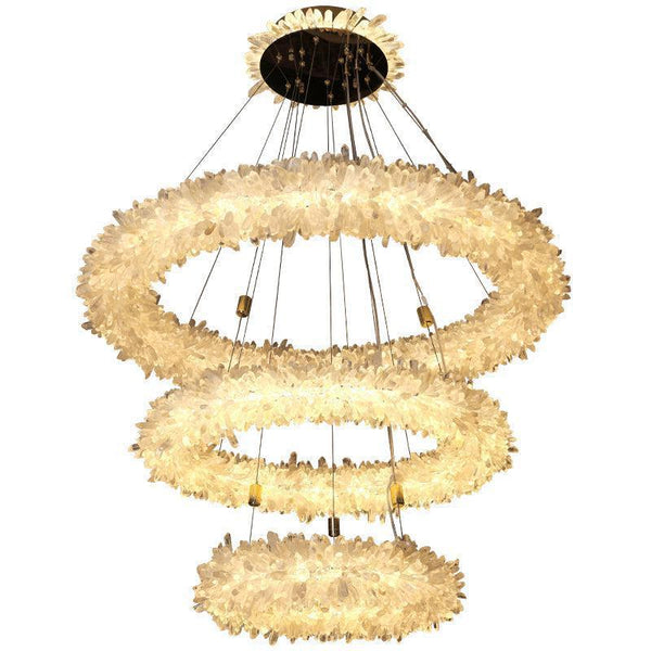 Derek Modern Rock Quartz Crystal Cluster Halo Chandelier
