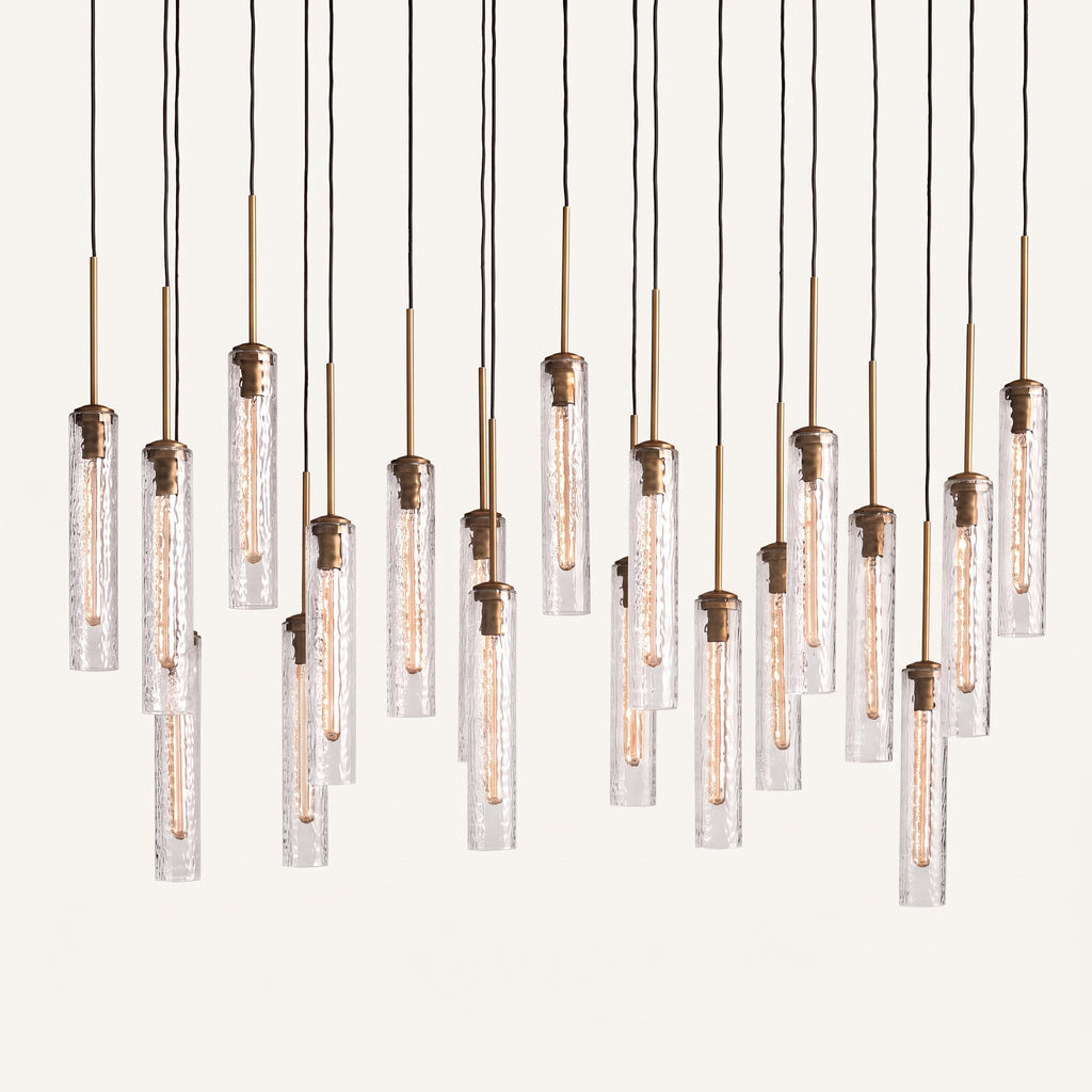 Catalina Linear Hammered Glass Chandelier