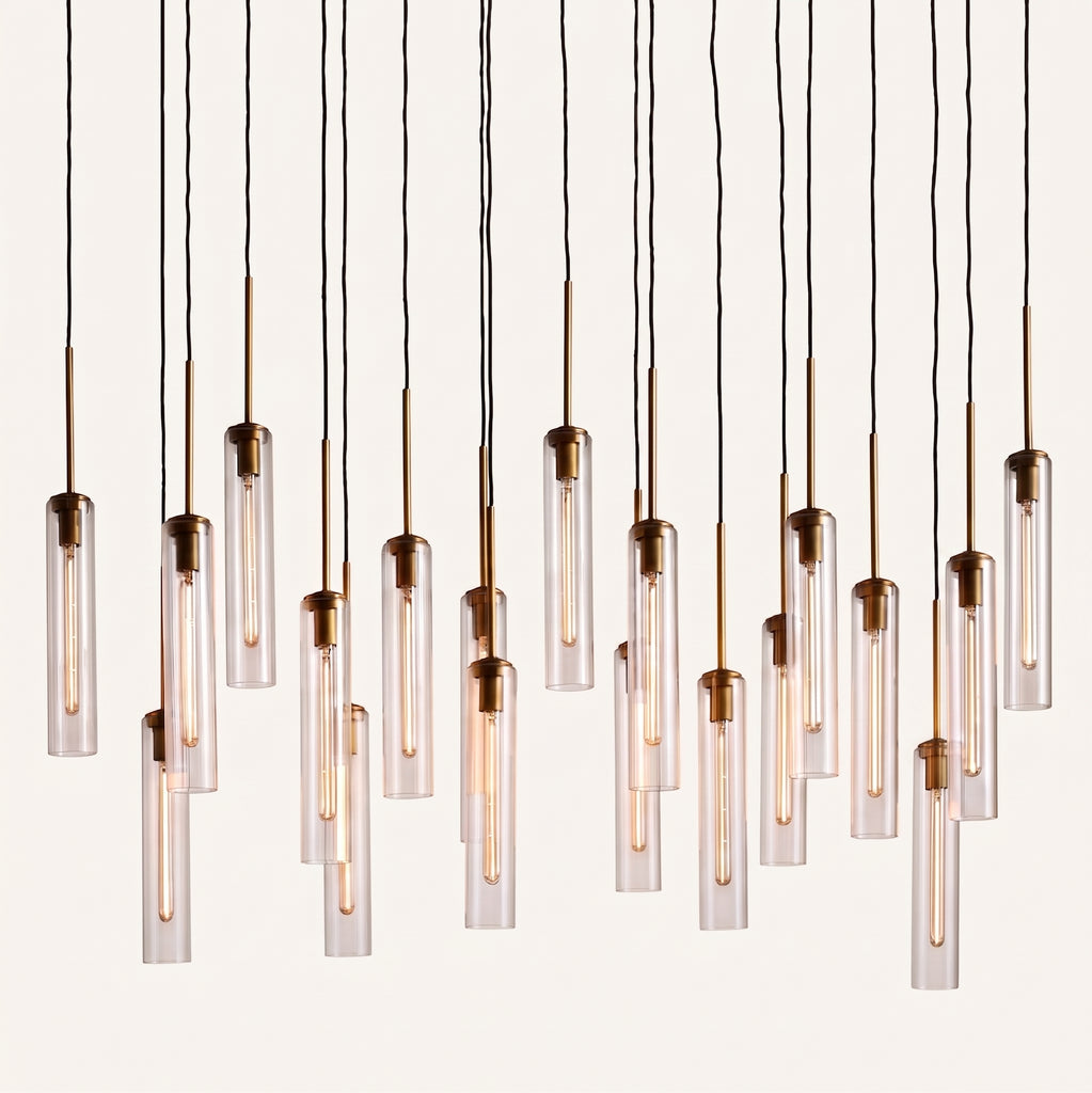 Catalina Linear Fluted Glass Chandelier