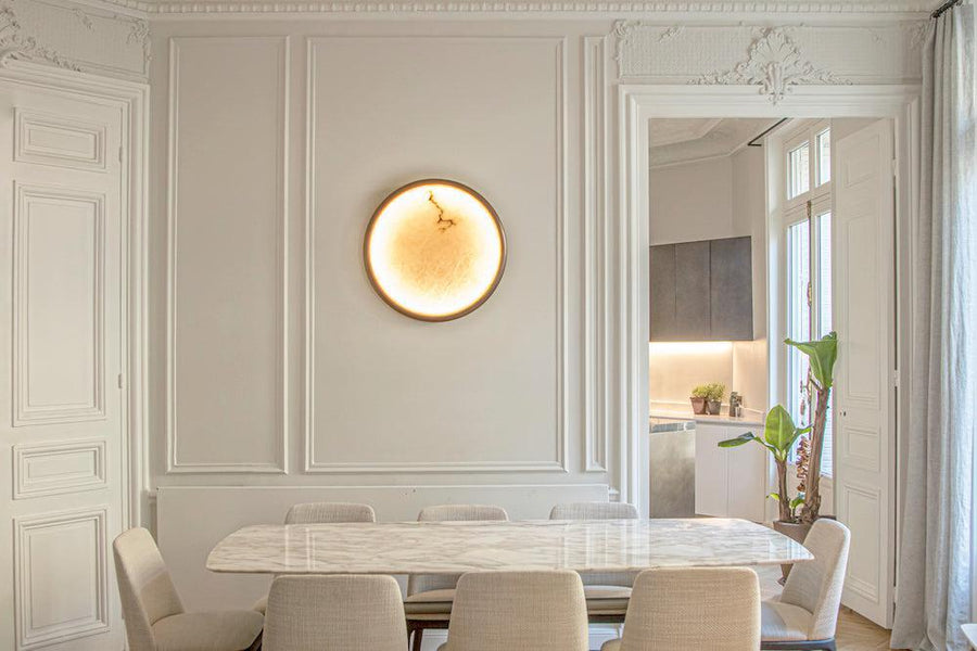 Moon alabaster wall sconce - Yovalighting