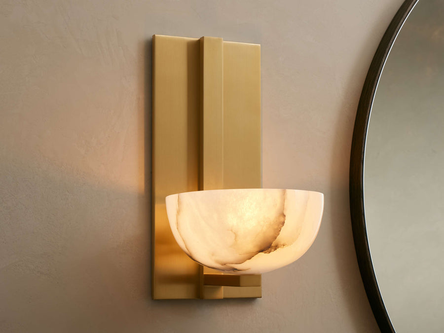 Belmira Brass Alabaster Sconce