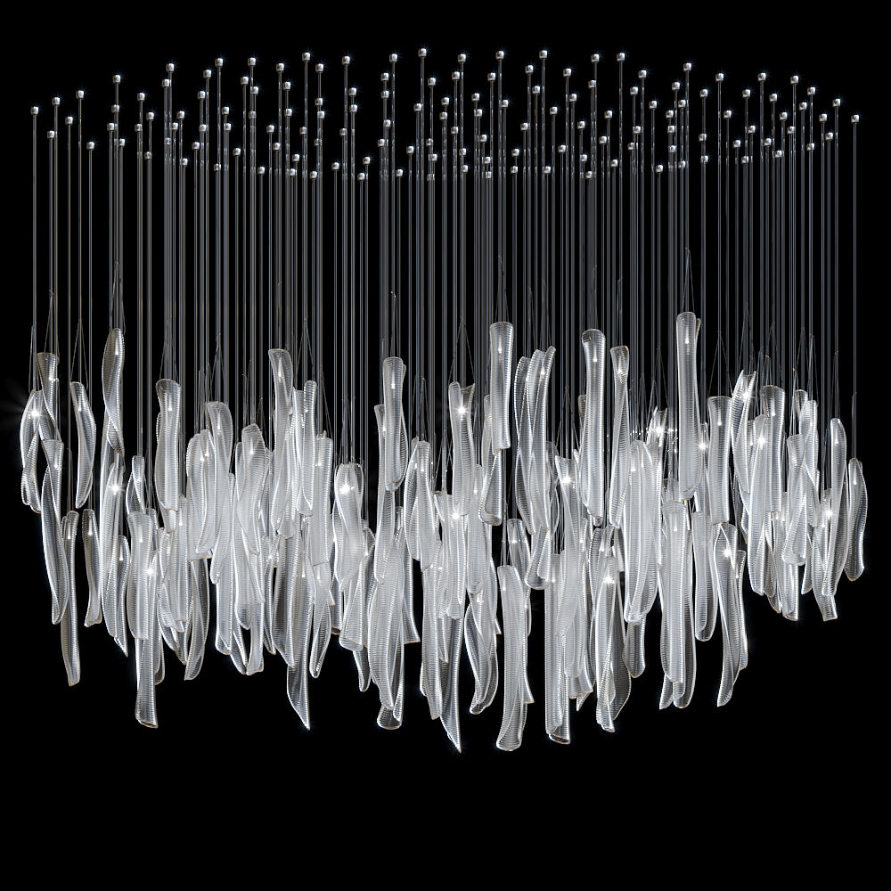 Luméa Organic Glass Tube Cluster Chandelier