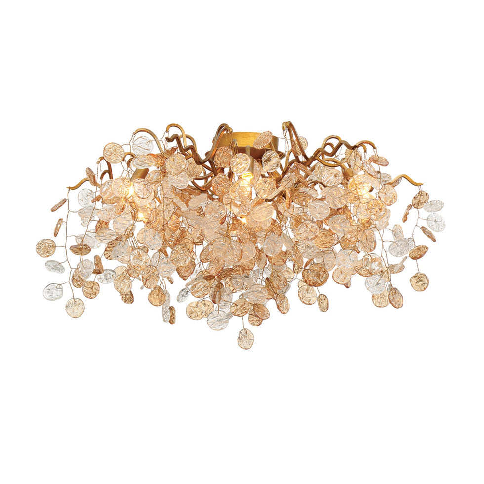 Lignia Crystal Branch Gold Artistic Flush Mount 27''