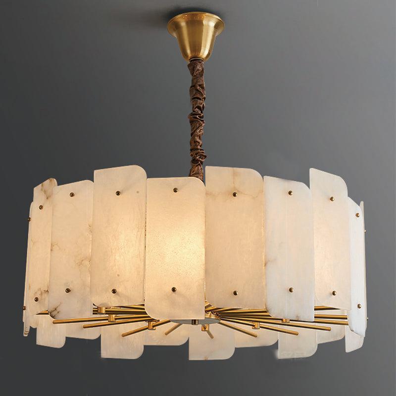 Alabaster Lorry Round Chandelier 20" 31" - Yovalighting