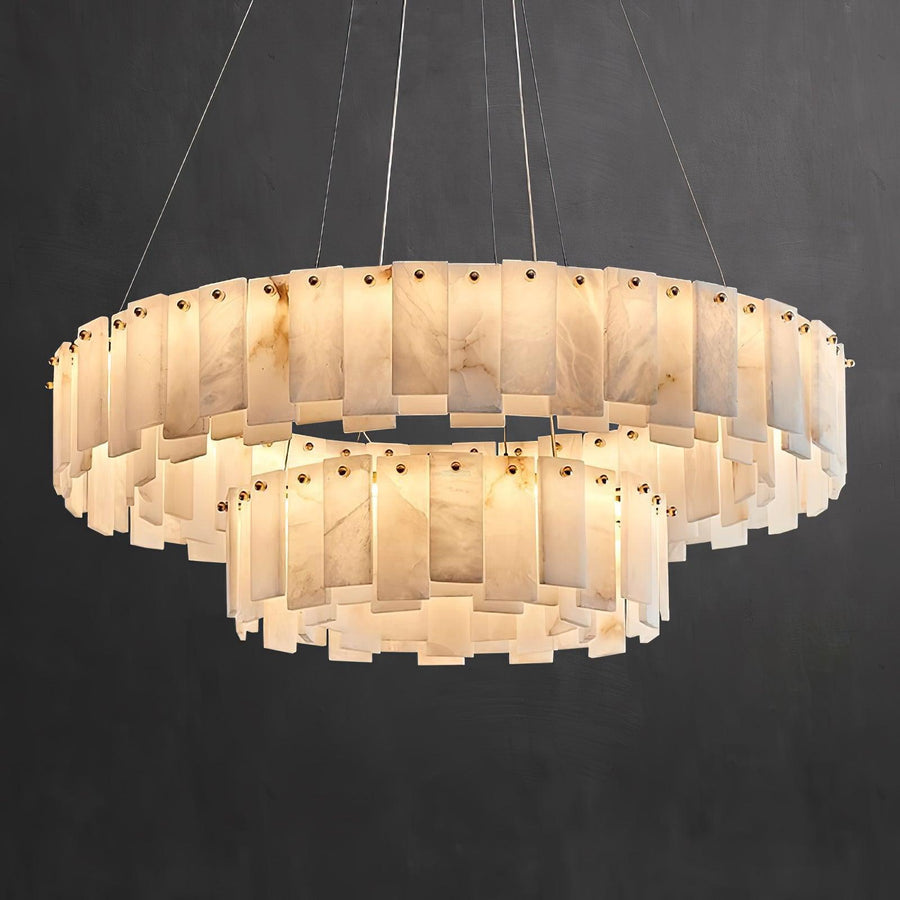 Halos Alabaster Round/Square Chandelier - Yovalighting