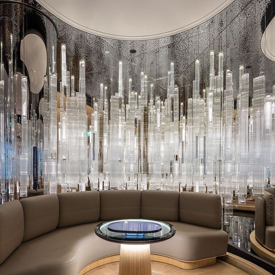 Modern Stick Clear Glass Divider for Living Room/Hotel/Restaurant