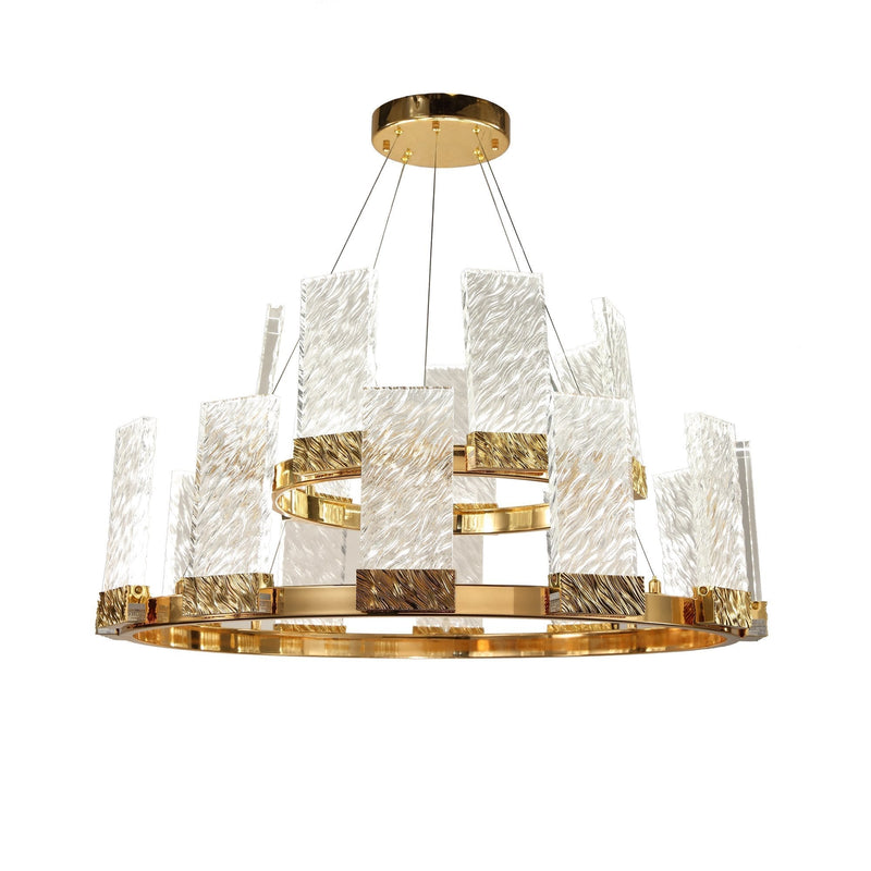 Grace 2-Tier Round LED Glass Chandelier