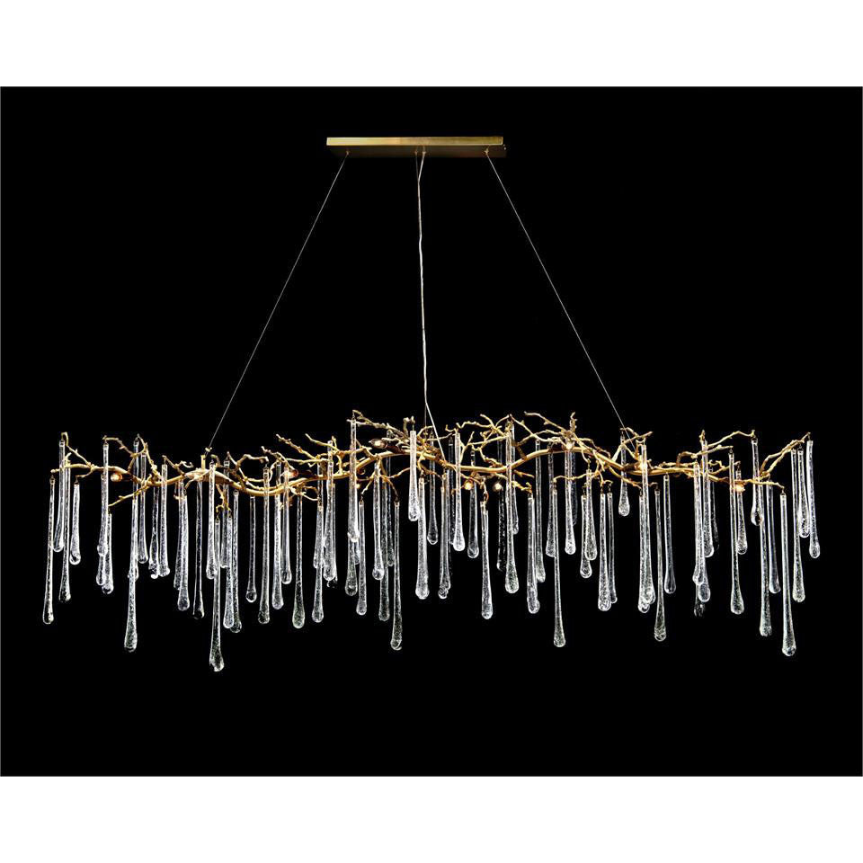 Teardrop Crystal Chandelier with Brass Branch 84