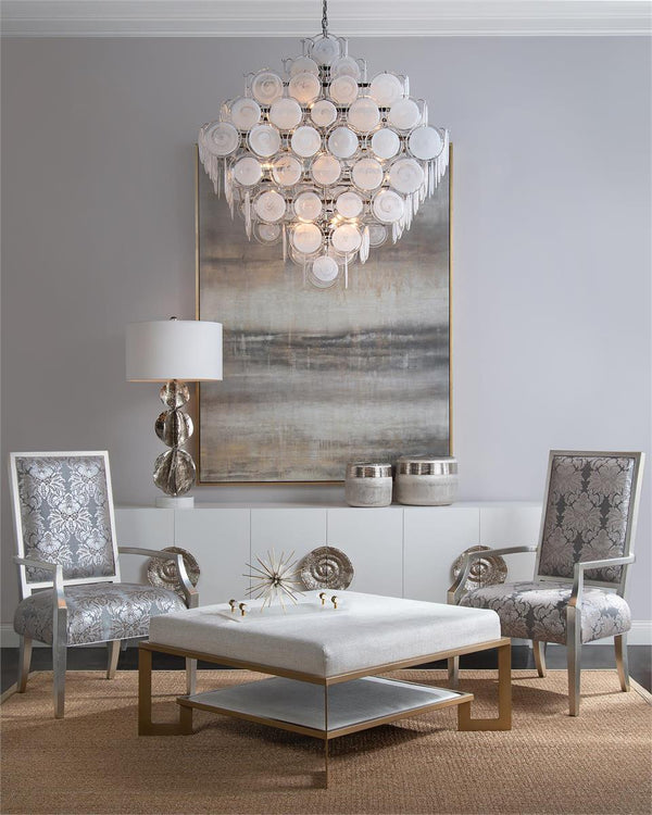 Glass Medallion Eighteen-Light Chandelier