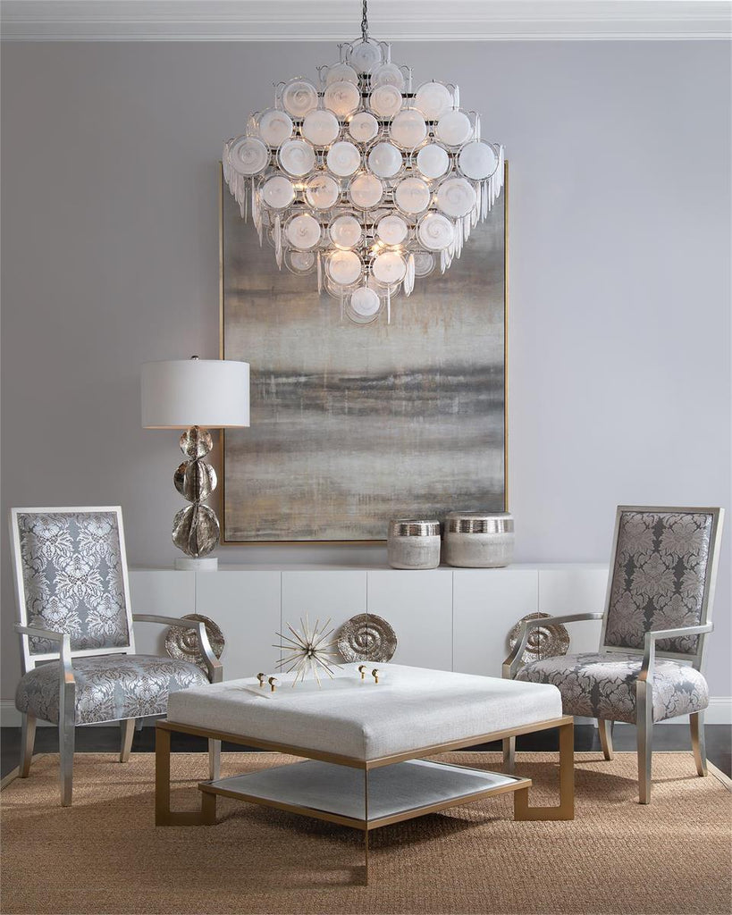 Glass Medallion Eighteen-Light Chandelier