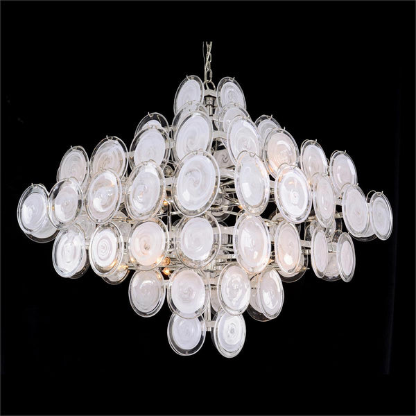 Glass Medallion Twelve-Light Chandelier