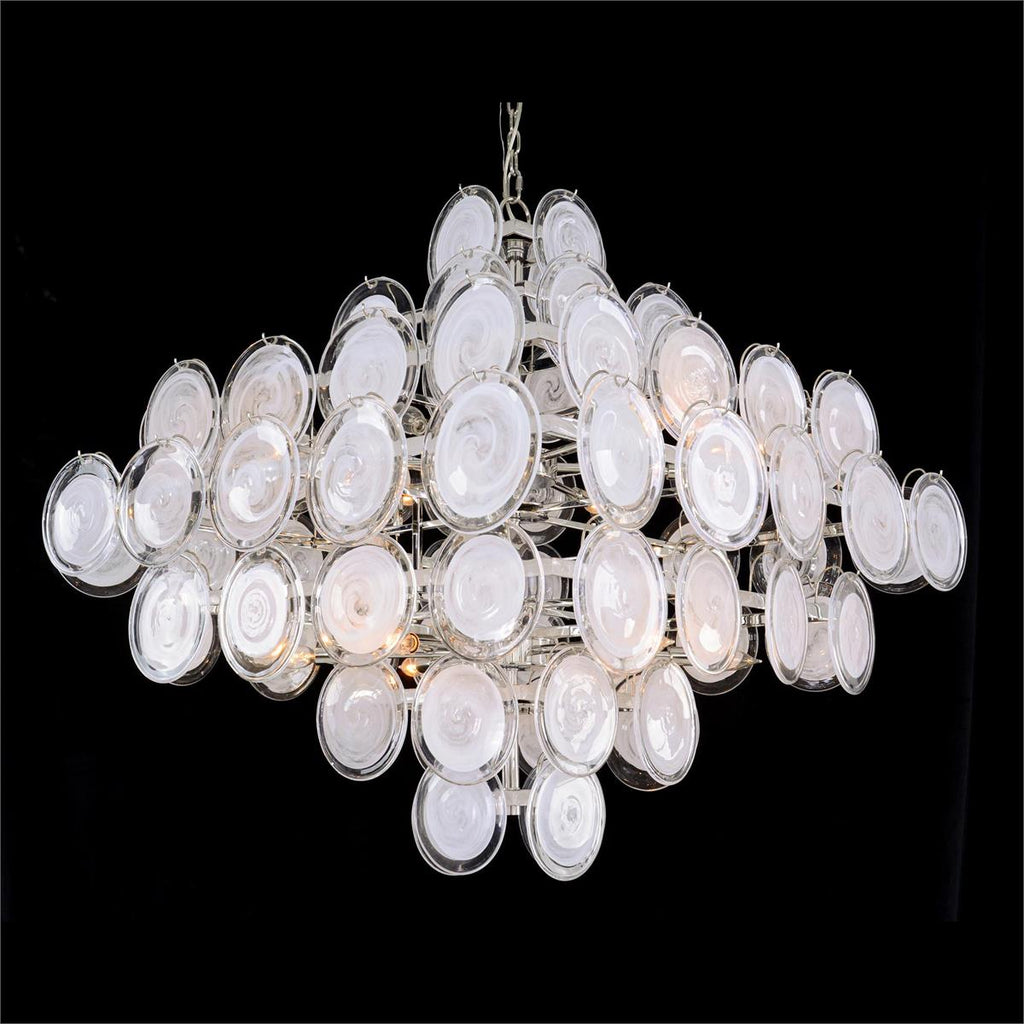 Glass Medallion Twelve-Light Chandelier