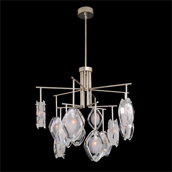 Faceted Glass Twelve-Light Chandelier