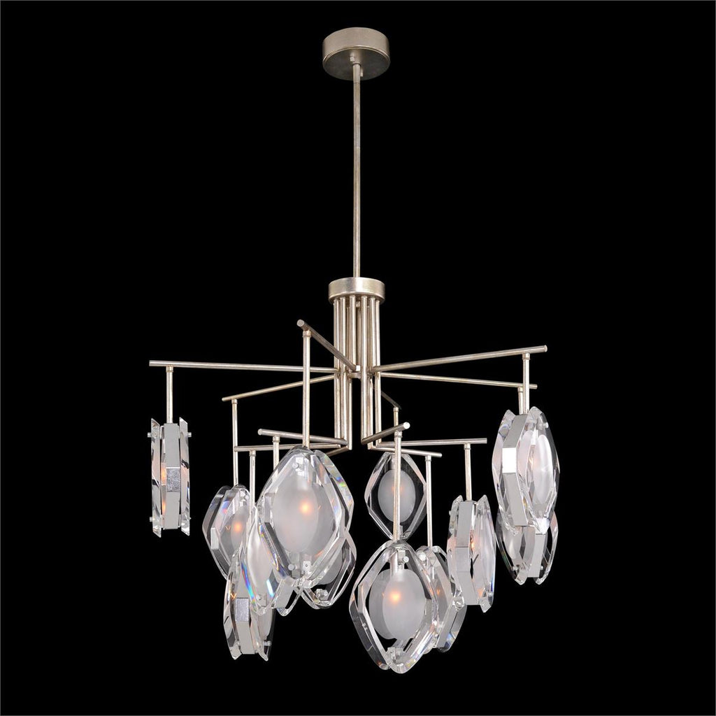 Faceted Glass Twelve-Light Chandelier