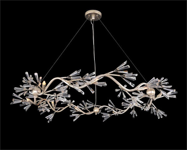 Luna Crystal Wand Branched Nine-Light Chandelier