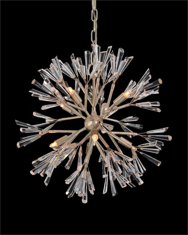 Luna Crystal Wand Branched Eight-Light Pendant Chandelier
