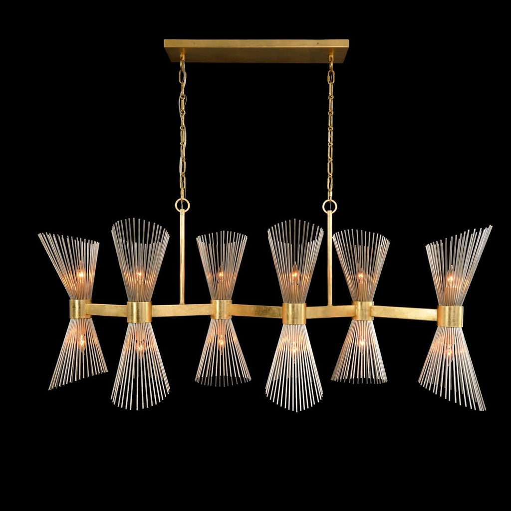 Bonheur Glass Crystal Twelve-Light Horizontal Chandelier