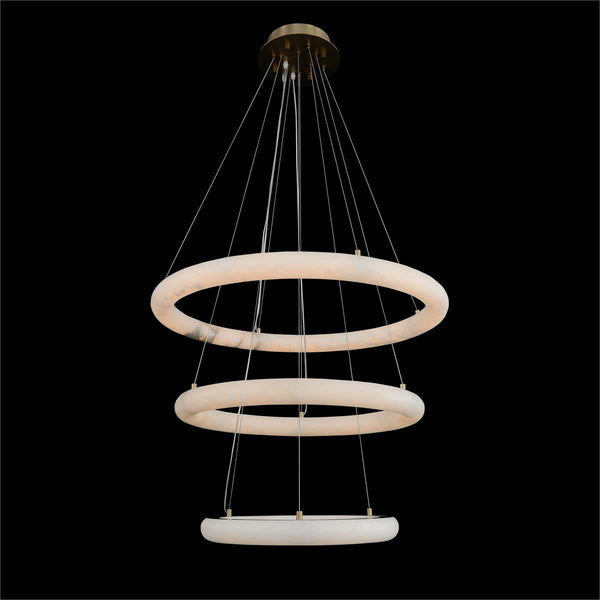 Luca Three-Tier Alabaster Pendant Chandelier