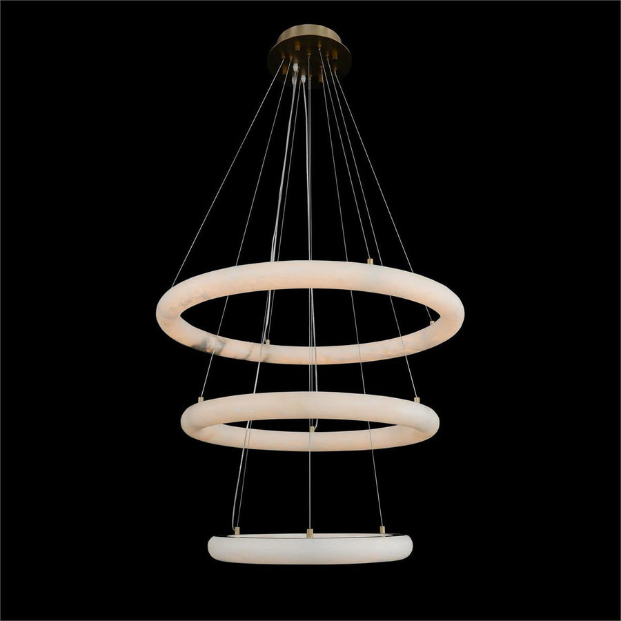 Luca Three-Tier Alabaster Pendant Chandelier - Yovalighting